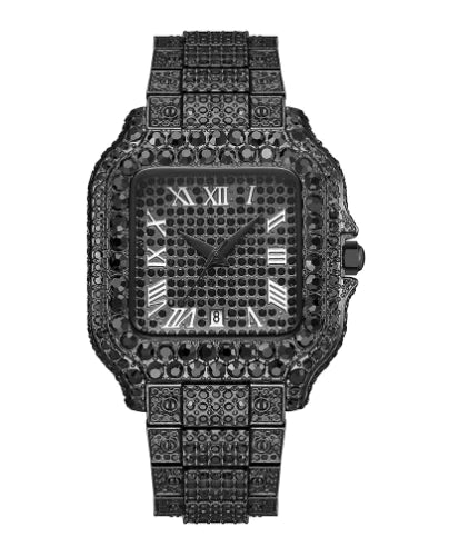 Iced Moissanite Bust Down Watch - Unisex Hip Hop Style